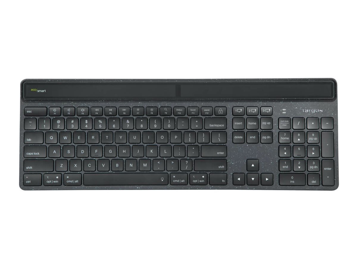 Targus EcoSmart, Tastatur, nachhaltig - antimicrobial - hintergrundbeleuchtet - kabellos - Bluetooth 5.0 - QWERTY - Deutsch - Tastenschalter: Scissor-Key - Schwarz - recycelte Verpackung Targus EcoSmart, Tastatur, nachhaltig - antimicrobial - hintergrundbeleuchtet - kabellos - Bluetooth 5.0 - QWERTY - Deutsch - Tastenschalter: Scissor-Key - Schwarz - recycelte Verpackung