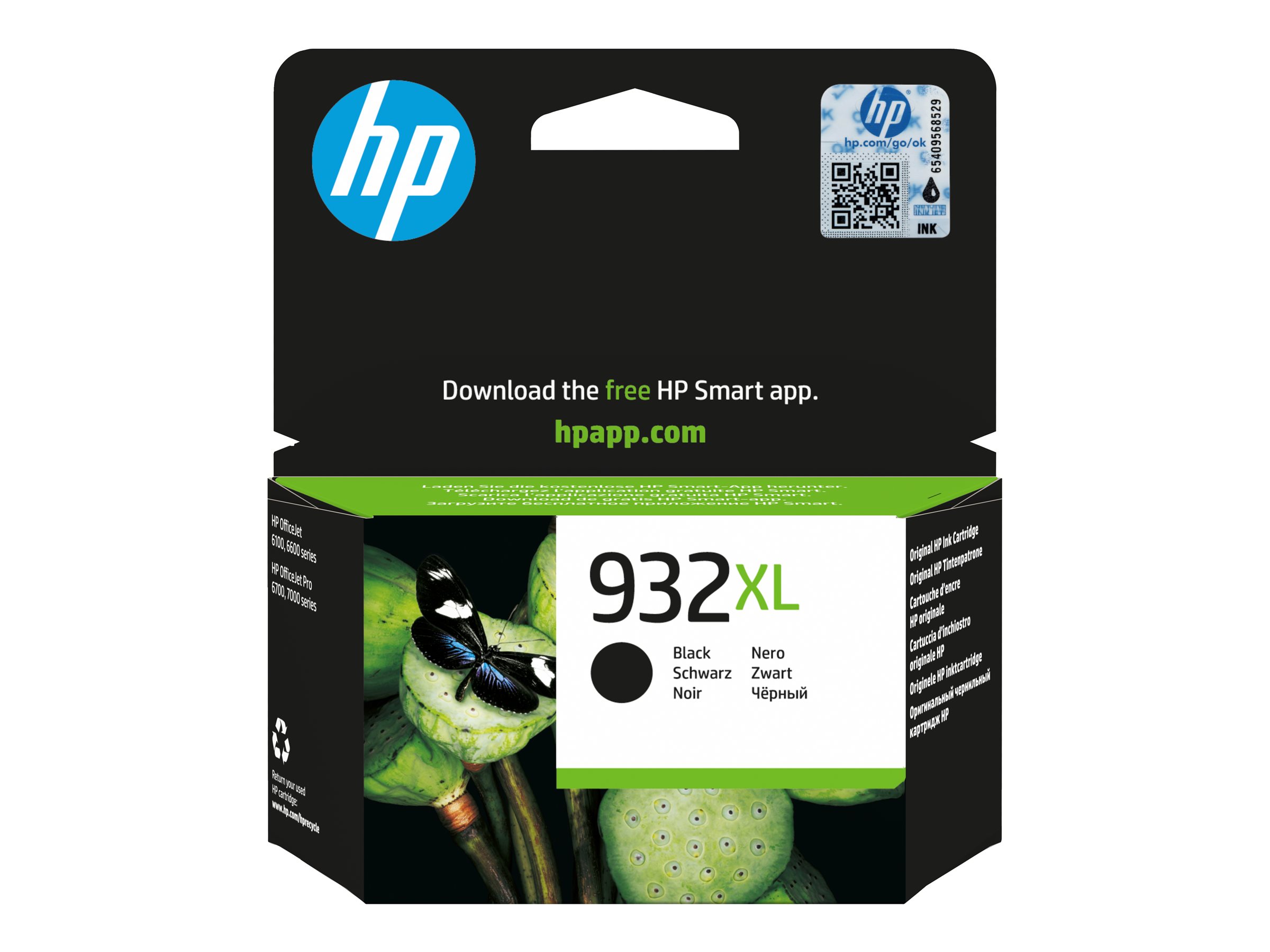 HP 932XL - Hohe Ergiebigkeit - Schwarz - Original - Tintenpatrone - für Officejet 6100 - 6600 H711a - 6700 - 7110 - 7510 - 7610 - 7612