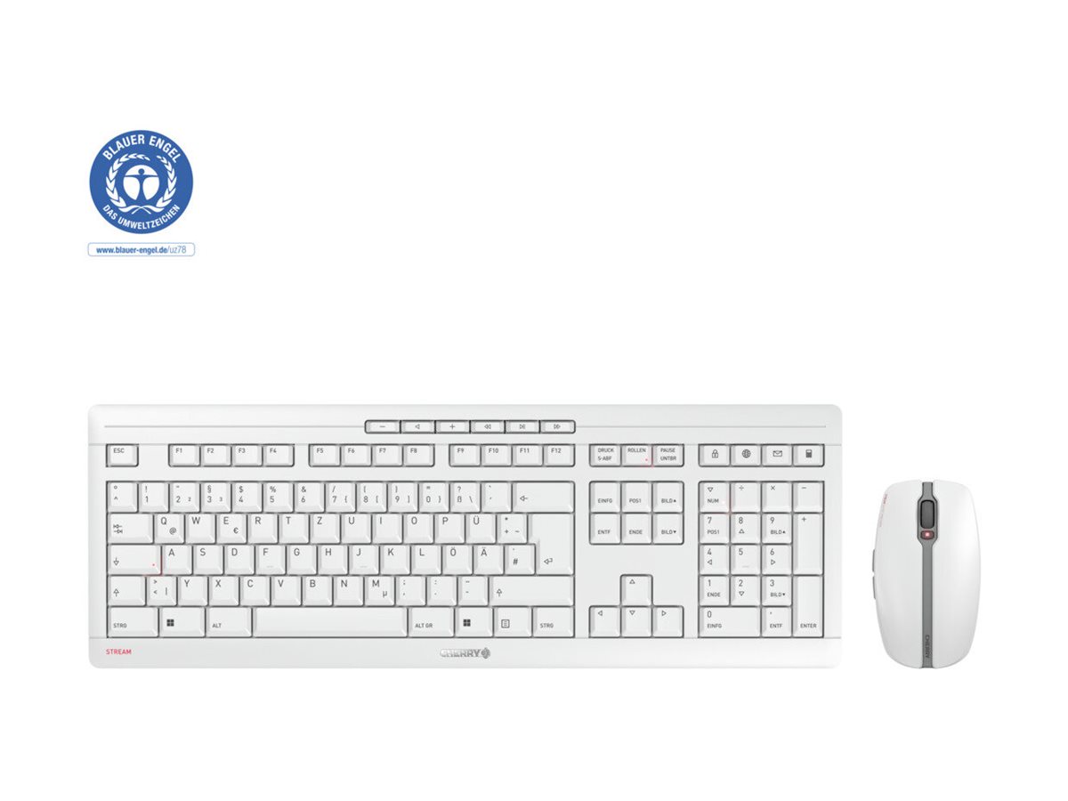 STREAM DESKTOP - Tastatur-und-Maus-Set - kabellos - 2.4 GHz - Deutsch - Tastenschalter: CHERRY SX - Pale Gray