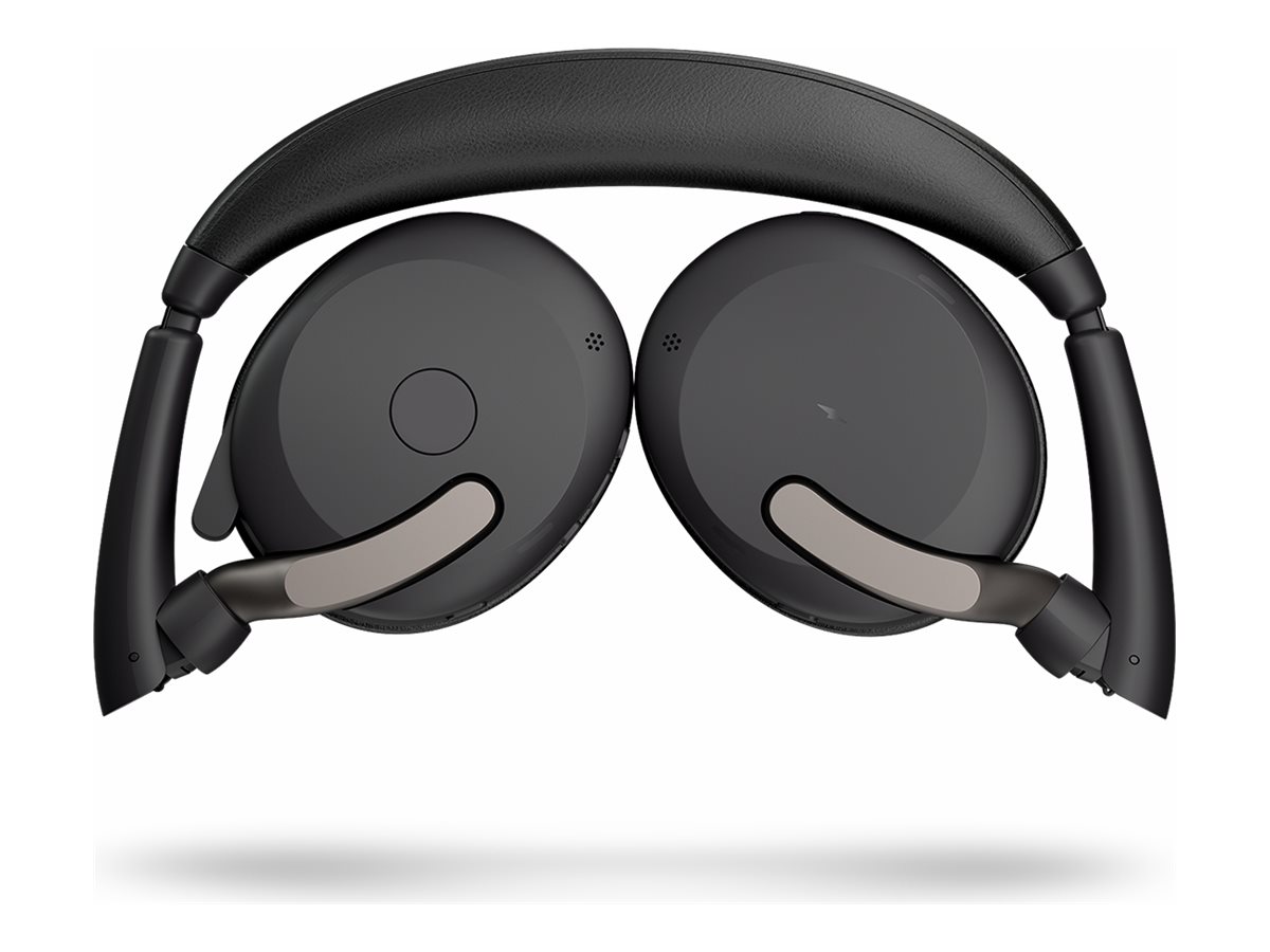 Jabra Evolve2 65 Flex UC Stereo - Headset - On-Ear - Bluetooth - kabellos - aktive Rauschunterdrückung - USB-A - Schwarz - optimiert für UC