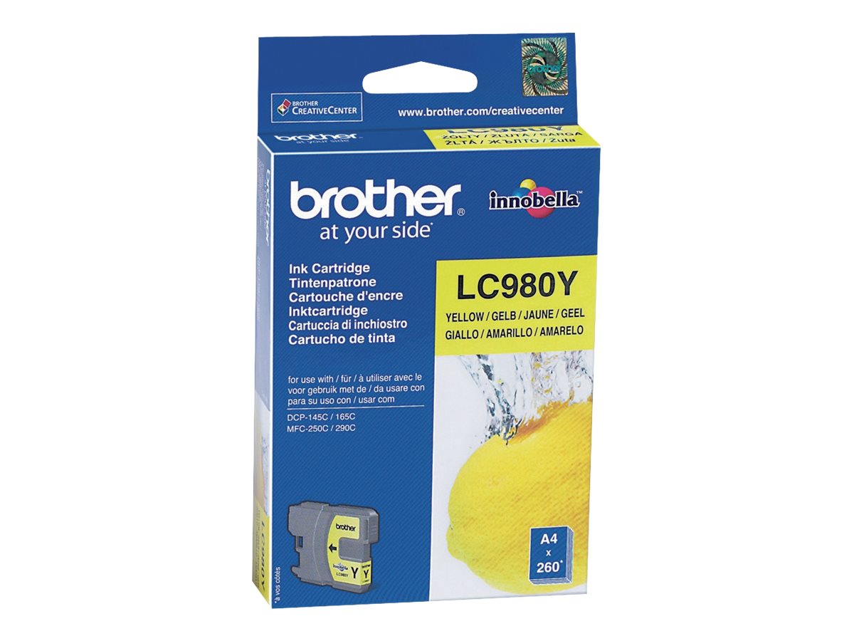 Brother LC980Y - Gelb - Original - Tintenpatrone - für Brother DCP-145 - 163 - 167 - 193 - 195 - 197 - 365 - 373 - 375 - 377 - MFC-250 - 255 - 290 - 295 - 297