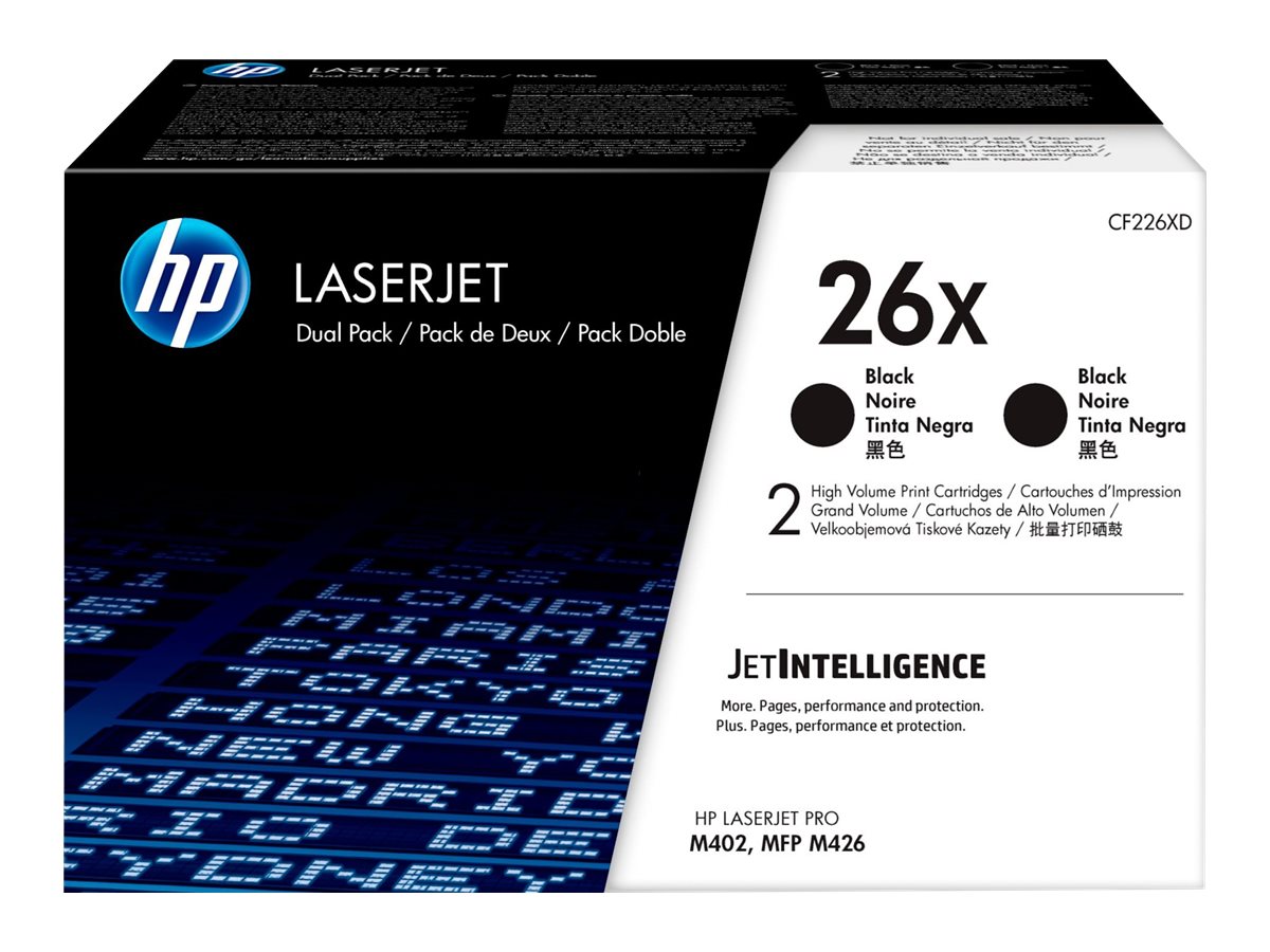 HP Toner 2er-Pack 26X schwarz f. LaserJet Pro M402/MFP M426 Serie 9000 Seiten - für LaserJet Pro M402 - MFP M426