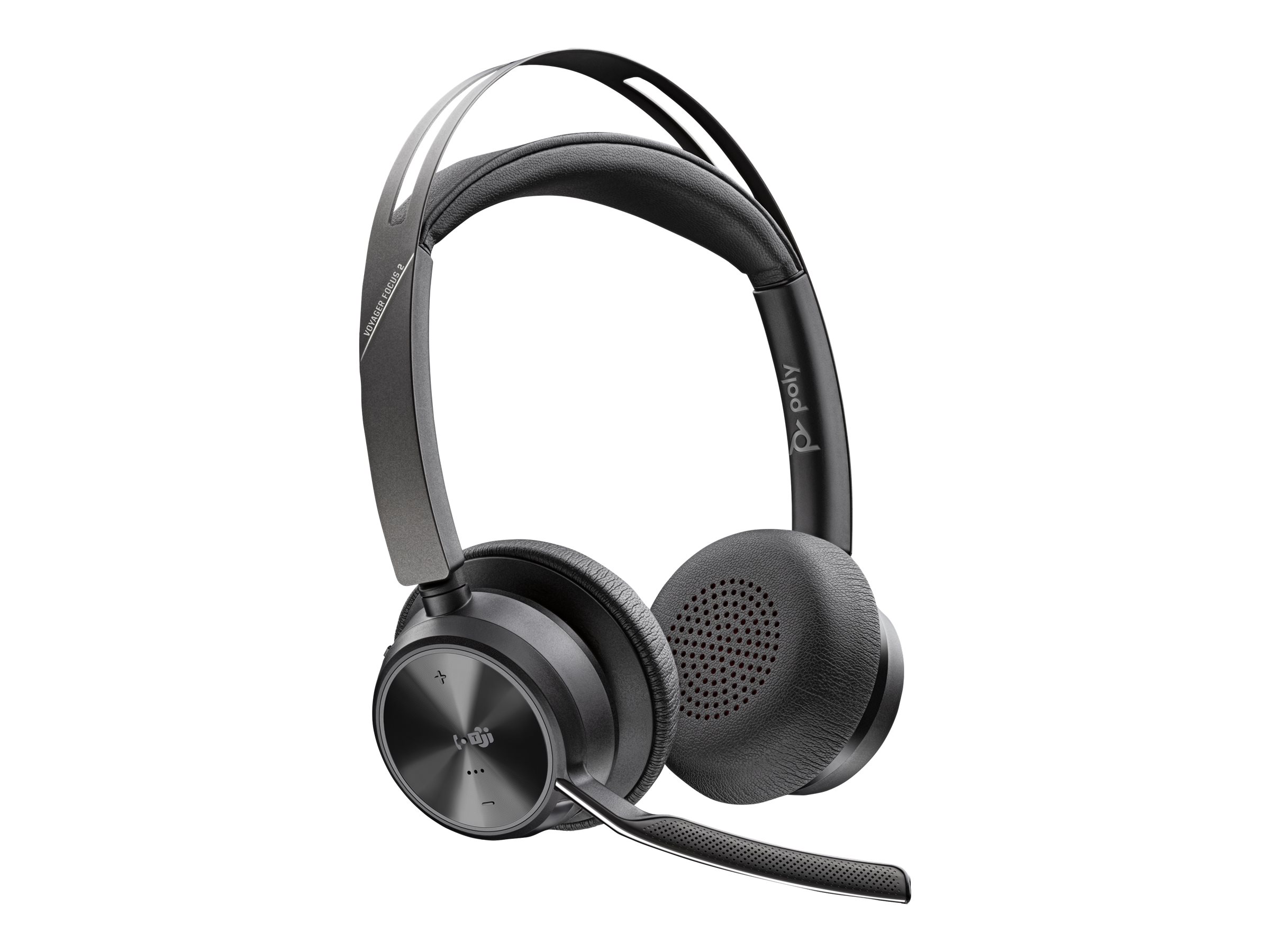 HP Poly Voyager Focus 2 Headset On-Ear Bluetooth USB-C ANC Ladestation - Bluetooth - kabellos - aktive Rauschunterdrückung - USB-C über Bluetooth-Adapter - USB-A über Bluetooth-Adapter - Schwarz - mit Ladestation - Zoom-zertifiziert - Zertifiziert für Mi…