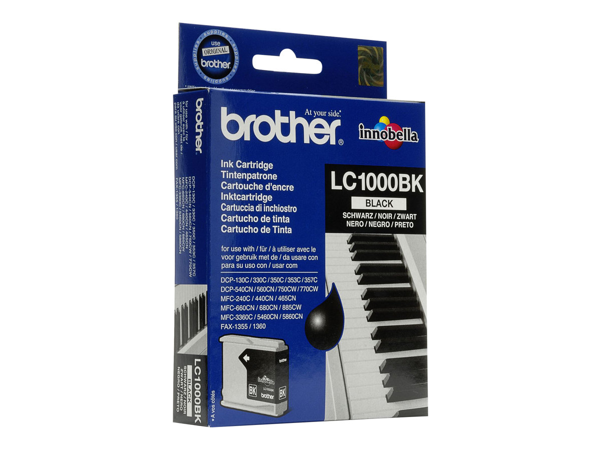 Brother LC1000BK - Schwarz - Original - Tintenpatrone - für Brother DCP-350 - 353 - 357 - 560 - 750 - 770 - MFC-3360 - 465 - 5460 - 5860 - 660 - 680 - 845 - 885