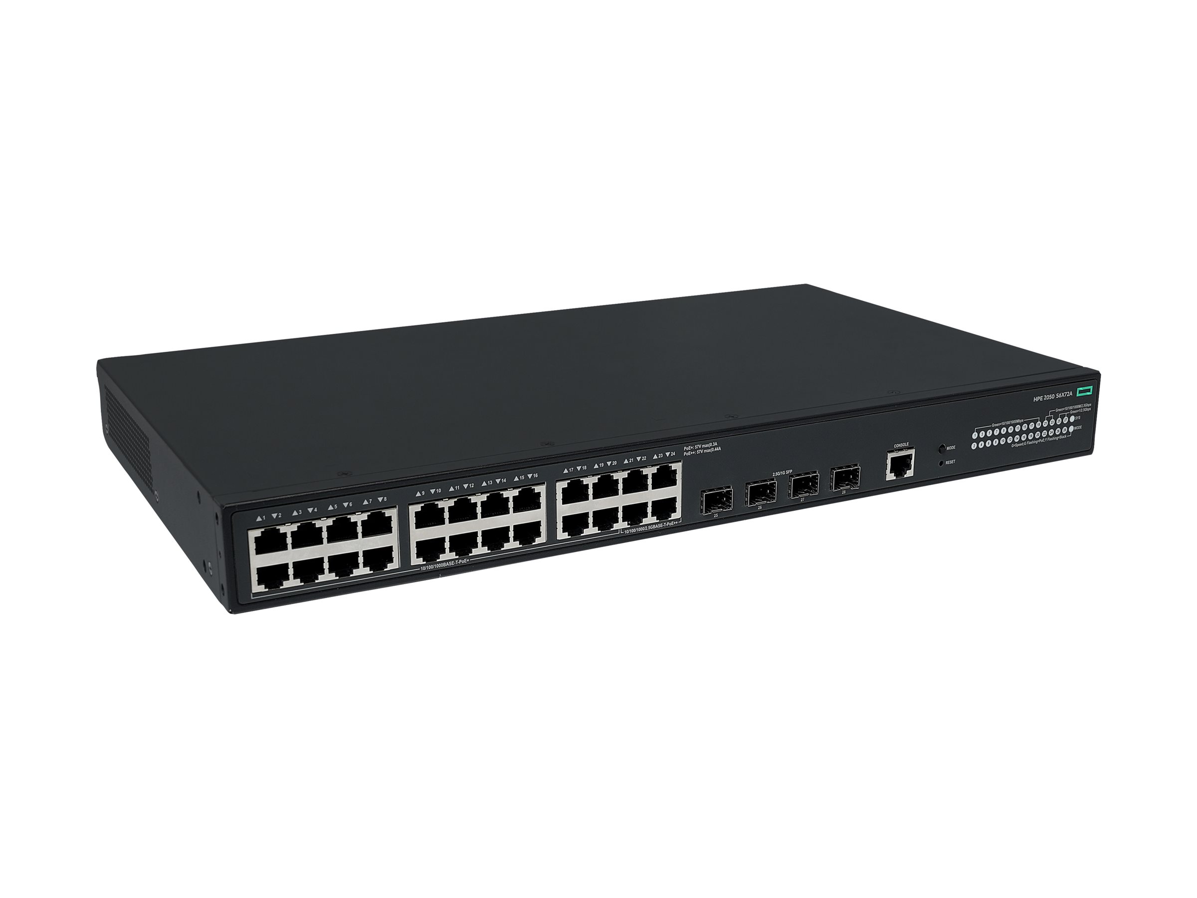 HPE Networking Comware 5050EI 20p 10/100/1000BT Switch - + 4 x 1/2.5G (PoE++) + 4 x 1/2.5 Gigabit SFP (uplink / stacking) - an Rack montierbar - PoE++ (420 W) HPE Networking Comware 5050EI 20p 10/100/1000BT Switch - + 4 x 1/2.5G (PoE++) + 4 x 1/2.5 Gigabit SFP (uplink / stacking) - an Rack montierbar - PoE++ (420 W)