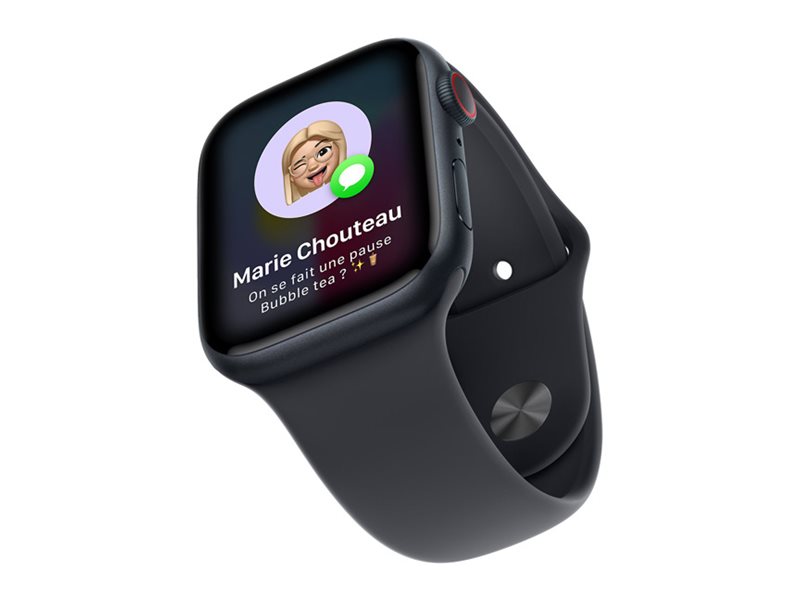 Apple Watch Series 9 (GPS + Cellular) - 45 mm - Midnight Aluminium - intelligente Uhr mit Sportband - Flouroelastomer - Midnight - Bandgröße: M/L - 64 GB - Wi-Fi - Bluetooth - UWB - LTE - 4G - 39 g