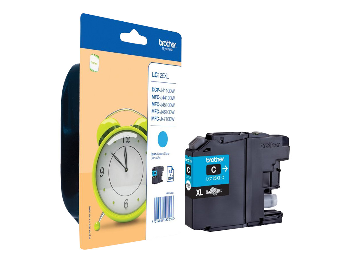 Brother LC125XLC - Sehr hohe Ergiebigkeit - Cyan - Original - Tintenpatrone - für Brother DCP-J4110 - MFC-J4410 - J4510 - J4610 - J4710 - J6520 - J6720 - J6920 Brother LC125XLC - Sehr hohe Ergiebigkeit - Cyan - Original - Tintenpatrone - für Brother DCP-J4110 - MFC-J4410 - J4510 - J4610 - J4710 - J6520 - J6720 - J6920