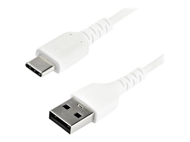 2m USB A to USB C Charging Cable, Durable Fast Charge & Sync USB 2.0 to USB Type - USB-Kabel - USB (M) gerade zu 24 pin USB-C (M) gerade - Thunderbolt 3 / USB 2.0 - 2 m - weiß