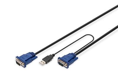 KVM-Kabel VGA PS/2 USB - Kabel - HD-15 (VGA) (M) zu USB - PS/2 (M) - 3 m - Schwarz