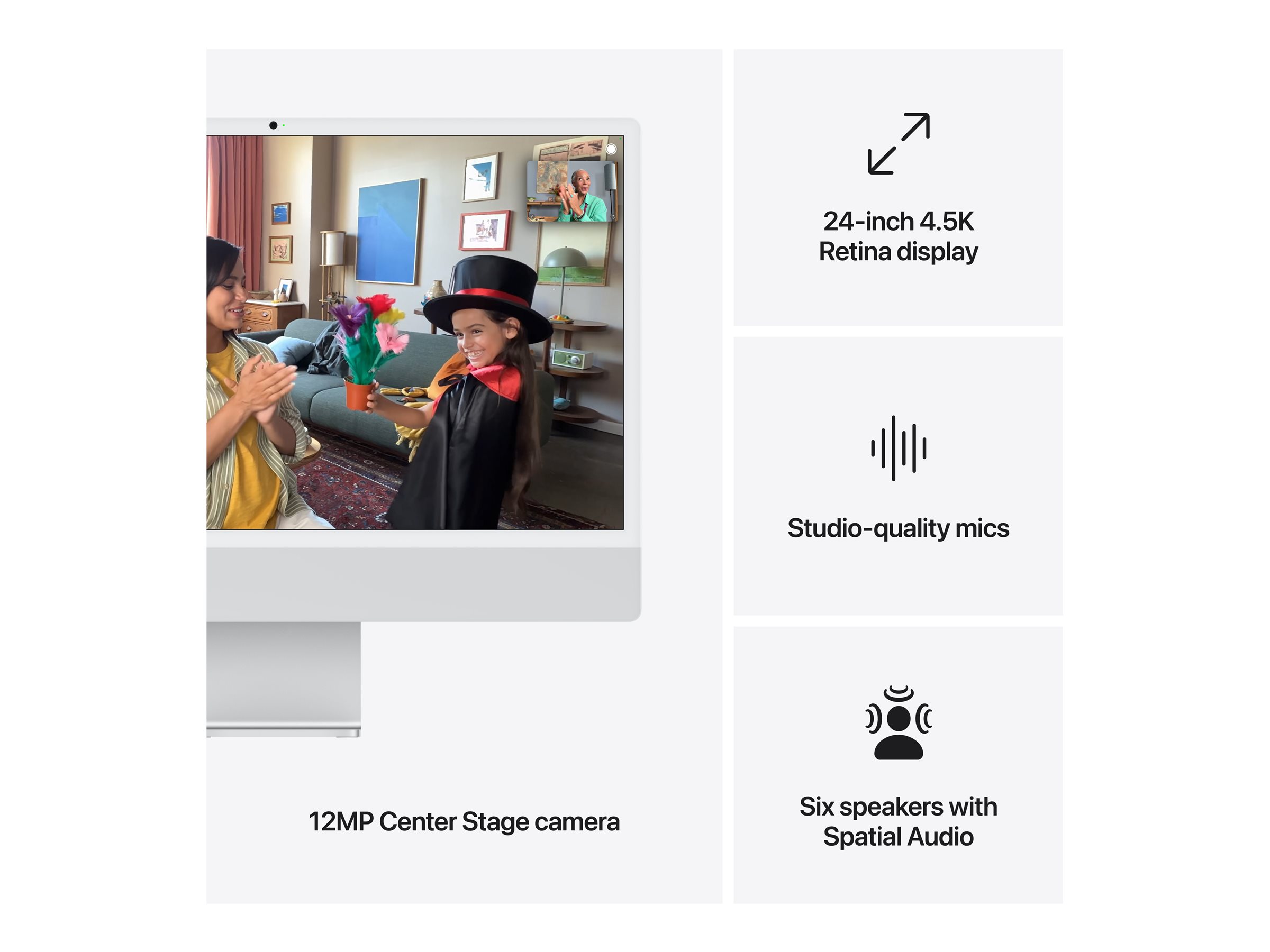 Apple iMac with 4.5K Retina display - All-in-One - M4 - RAM 16 GB - SSD 512 GB - Apple M4 10-core - 1GbE - Wi-Fi 6E - Bluetooth 5.3 - WLAN: 802.11a/b/g/n/ac/ax (Wi-Fi 6E) - Bluetooth 5.3 - macOS Sequoia 15.0 - Monitor: LED 61 cm (24") 4480 x 2520 (4.5K)… Apple iMac with 4.5K Retina display - All-in-One - M4 - RAM 16 GB - SSD 512 GB - Apple M4 10-core - 1GbE - Wi-Fi 6E - Bluetooth 5.3 - WLAN: 802.11a/b/g/n/ac/ax (Wi-Fi 6E) - Bluetooth 5.3 - macOS Sequoia 15.0 - Monitor: LED 61 cm (24") 4480 x 2520 (4.5K)…