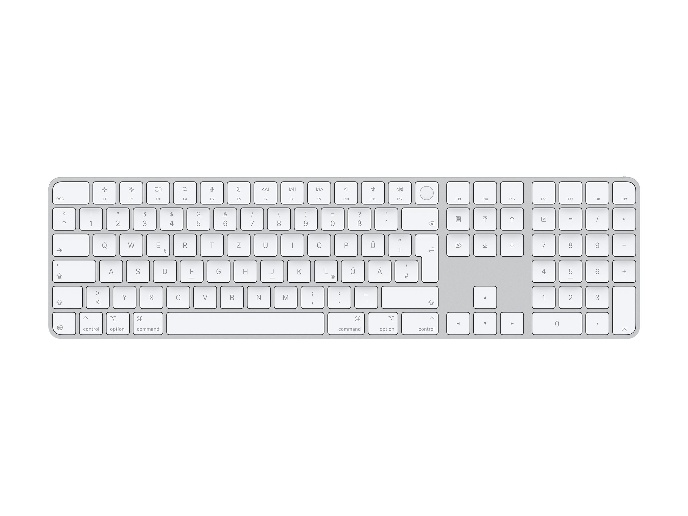 Apple Magic Keyboard with Touch ID and Numeric - Keypad - Tastatur - USB-C - kabellos - Bluetooth - QWERTZ - Deutsch - weiße Tasten