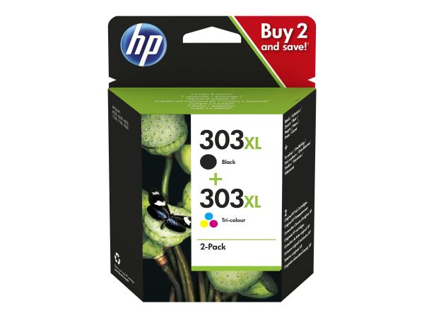 HP 303XL - 2er-Pack - Hohe Ergiebigkeit - Farbe (Cyan, Magenta, Gelb)