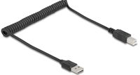 Delock Spiralkabel EASY-USB 2.0 Typ-A Stecker zu USB Typ-B - Kabel - Digital/Daten