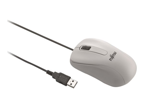 Fujitsu M520 - Maus - rechts- und linkshändig - optisch - 3 Tasten - kabelgebunden - USB - Grau (Pac