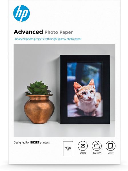 HP Fotopapier Advanced Glossy 10x15 280g/m² hochglanz 25 Blatt