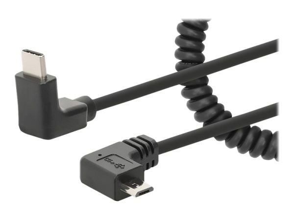 Manhattan USB-C to Micro-USB Cable, 1m, Male to Male, Black, 480 Mbps (USB 2.0)