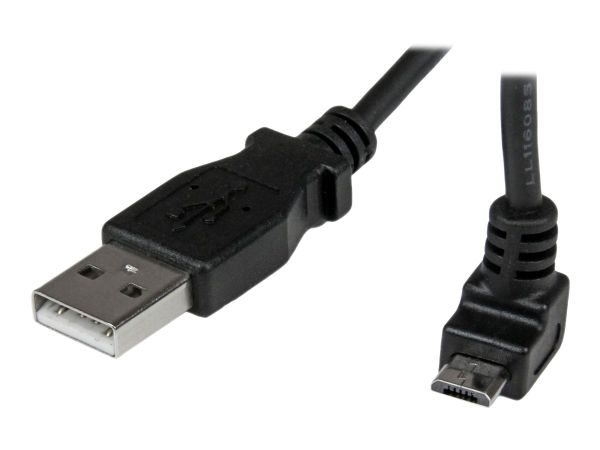 StarTech.com 1m USB 2.0 A auf Micro B Kabel aufwärtsgewinkelt - Schwarz - USB A / Micro B Datenkabel