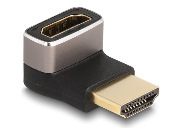 Delock Highspeed - HDMI-Adapter mit Ethernet - HDMI männlich zu HDMI weiblich nach unten abgewinkelt