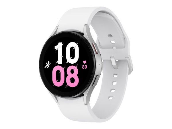 Samsung Galaxy Watch5 - 44 mm - silber - intelligente Uhr mit Sportband - weiß - Anzeige 3.46 cm (1.