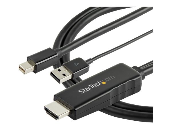 StarTech.com 6ft (2m) HDMI to Mini DisplayPort Cable 4K 30Hz, Active HDMI to mDP Adapter Converter C