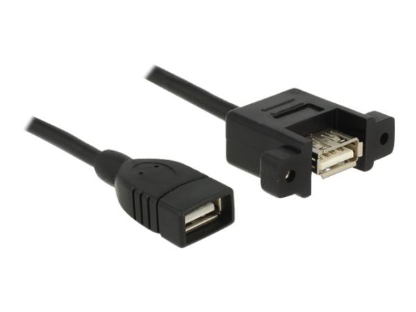 Delock USB-Kabel - USB (W) zu USB (W) Paneel montierbar