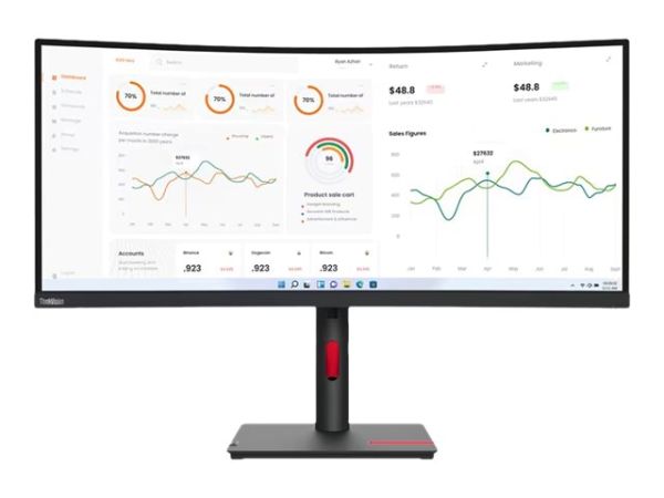 Lenovo ThinkVision T34w-30 - LED-Monitor - gebogen - 86.4 cm (34")