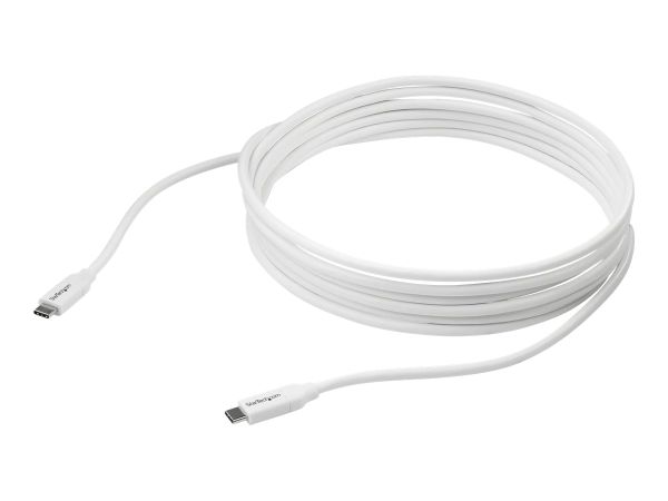 StarTech.com USB-C auf USB-C Kabel mit 5A Power Delivery - 4m - Weiss - ST/ST - USB 2.0 - USB-IF zer
