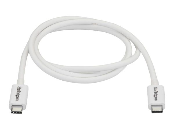 StarTech.com Thunderbolt 3 Kabel - 20Gbit/s - 1m - Weiß - 4K 60Hz - Passiv - Thunderbolt Kabel - USB