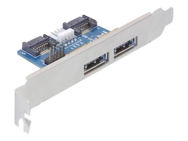 Delock Slot bracket 2x eSATAp 5V/12V with Low Profile Bracket - Speicherkabelkit - interne Stromvers