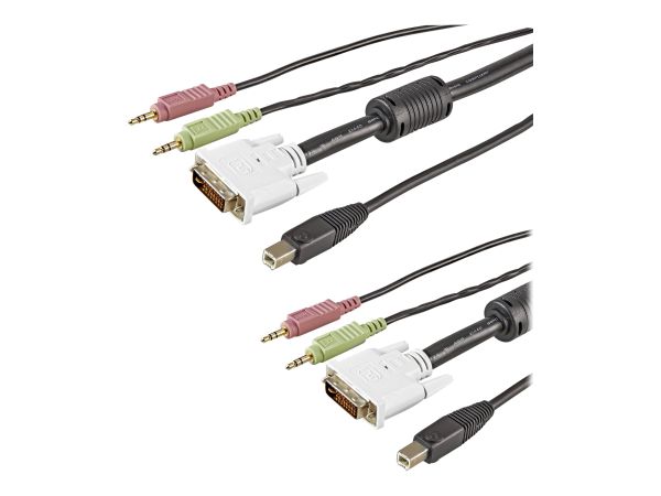 StarTech.com 1,8m 4-in-1 USB DVI KVM Kabel mit Audio und Mikrofon