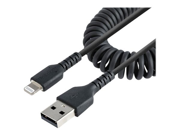 StarTech.com 50cm USB auf Lightning Kabel, Spiralkabel, MFi zertifiziert, Schnellladekabel für iPho
