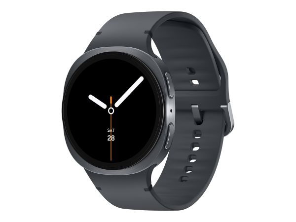 Samsung Galaxy Watch8 - 44 mm - Carbon-Schwarz - intelligente Uhr mit Sportband - Gummi - Graphit -