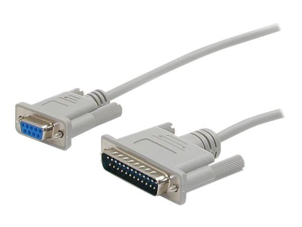 StarTech.com 3m gekreuztes DB9 auf DB25 Seriell Nullmodemkabel - Bu/St - 9 polig Nullmodem Kabel - N