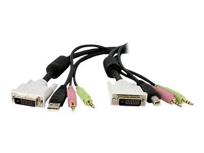 StarTech.com 4,5 m 4-in-1 USB Dual Link DVI-D KVM-Switchkabel mit Audio und Mikrofon - Tastatur- / V