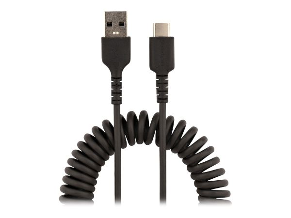 StarTech.com 50cm USB A auf USB C Kabel, hochbelastbares Spiralkabel für Laden & Synchronisieren, US