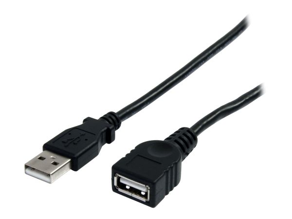 StarTech.com 10 ft Black USB 2.0 Extension Cable A to A - 10ft USB 2.0 Extension Cable - 10ft USB ma