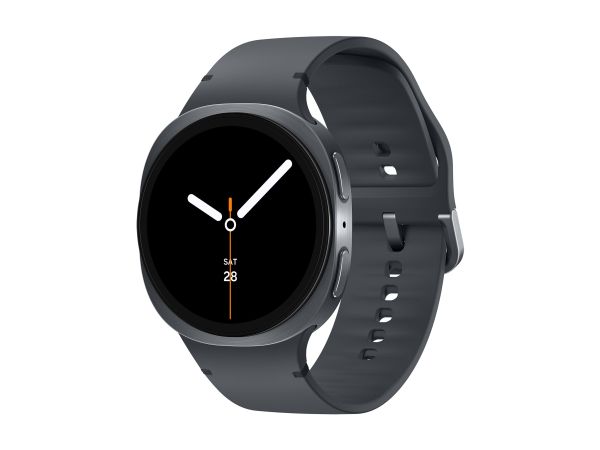 Samsung Galaxy Watch8 - 44 mm - Carbon-Schwarz - intelligente Uhr mit Sportband - Gummi - Graphit -
