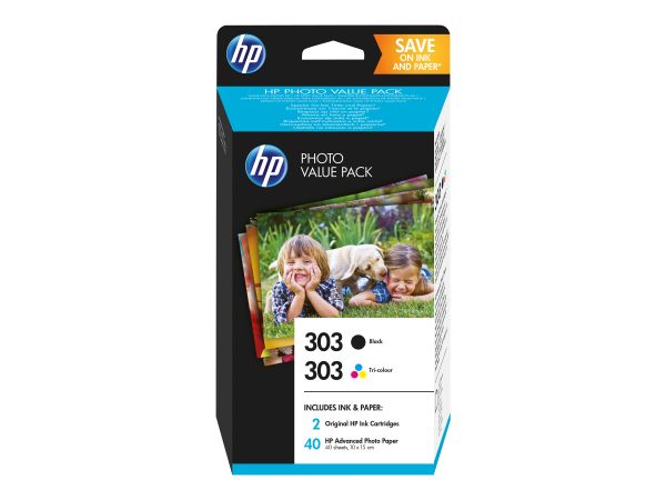 HP 303 Photo Value Pack - Glänzend - 2er-Pack - 4 ml - Schwarz, Farbe (Cyan, Magenta, Gelb)