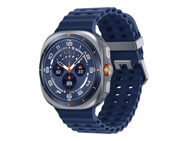 Samsung Galaxy Watch Ultra - 47 mm - Titanium Blue - intelligente Uhr mit Marineband - Gummi - Blau