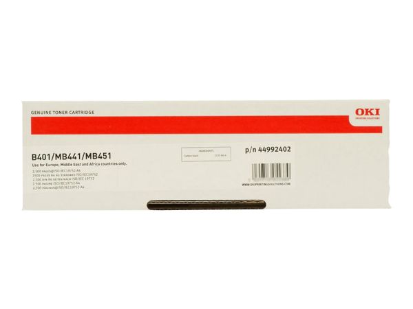 OKI Schwarz - original - Tonerpatrone - für B401d, 401dn