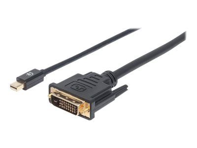 Manhattan Mini DisplayPort 1.2a to DVI-D 24+1 Cable, 1080p@60Hz, 1.8m, Male to Male, Compatible with