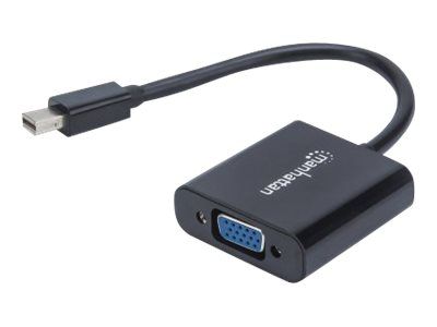 Manhattan Mini DisplayPort 1.2a to VGA Adapter Cable, 1080p@60Hz, Active, Black, 19.5cm, Male to Fem