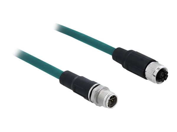 Delock Patch-Kabel - 8 pin M12-X (M) zu RJ-45 (Hirose)