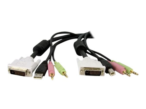 StarTech.com 1,8 m 4-in-1 USB Dual Link DVI-D KVM-Switchkabel mit Audio und Mikrofon - Tastatur- / V