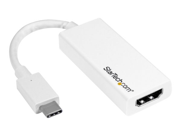 StarTech.com USB-C auf HDMI Adapter - Thunderbolt 3 kompatibel - Weiß - 4K 60Hz - Highspeed Videosch