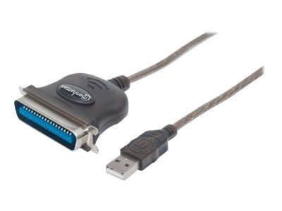 Manhattan USB-A to Parallel Printer Cen36 Converter Cable, 1.8m, Male to Male, Black, 12Mbps, IEEE 1