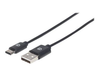 Manhattan USB-C to USB-A Cable, 50cm, Male to Male, Black, 480 Mbps (USB 2.0)