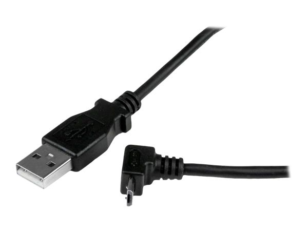 StarTech.com 2m USB 2.0 A auf Micro B Kabel aufwärtsgewinkelt - Schwarz - USB A / Micro B Datenkabel