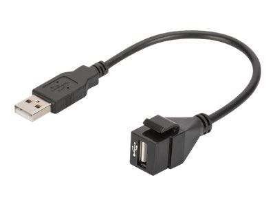DIGITUS USB 2.0 Keystone Modul mit 16 cm Kabel (Buchse/Stecker)