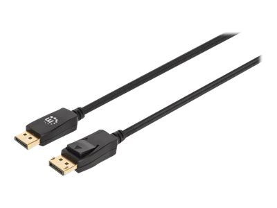Manhattan DisplayPort 1.4 Cable, 8K@60hz, 2m, Braided Cable, Male to Male, With Latches, Fully Shiel